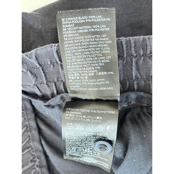 H&M Regular Fit Mens Cropped Pants 34/32 Linen & Polyester Blend Elastic Waistba - Picture 8 of 10